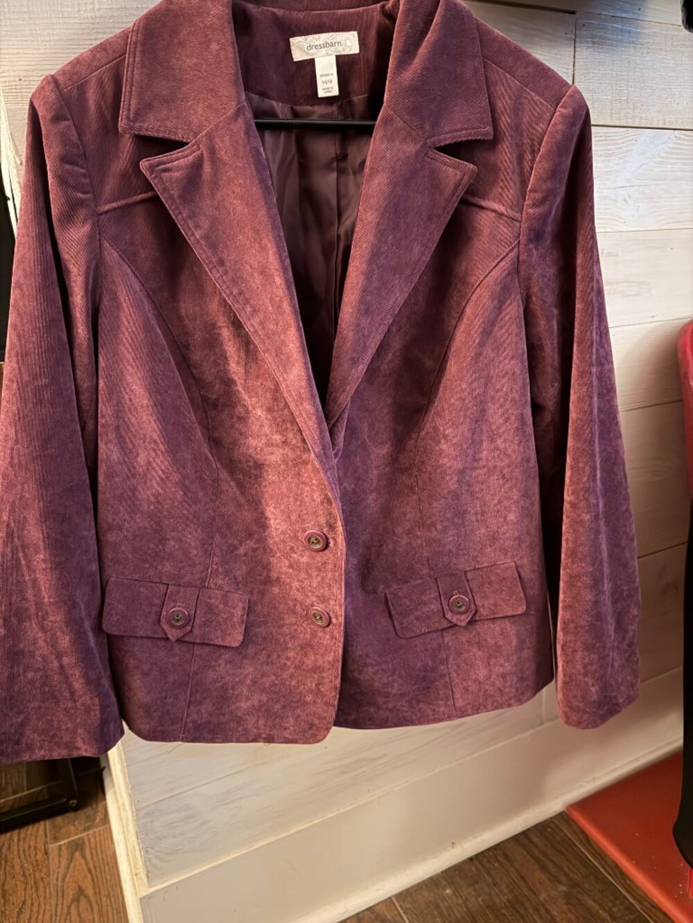 Dress Barn Corduroy (ish) purple short jacket